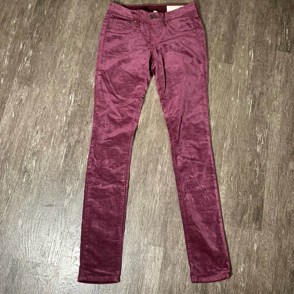 Rag & Bone Pants Burgundy Skinny‎ Velvet Pants Size 25